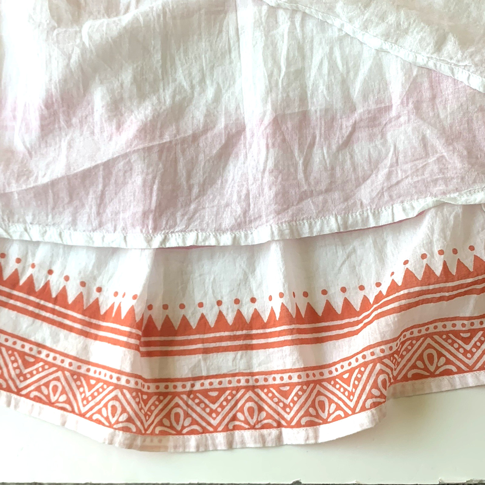 Oliphant Santorini Red Smocked Maxi Dress Size S White Tiered Sleeveless