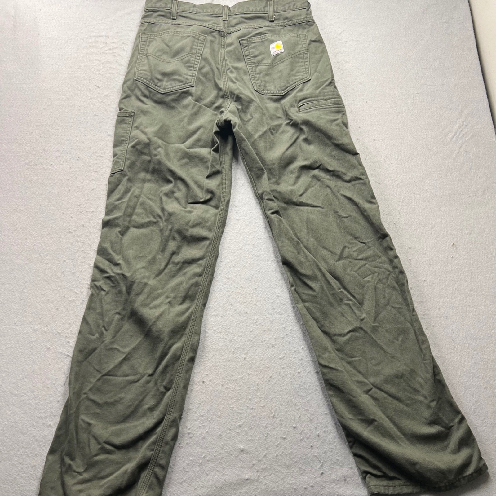 Carhartt FR Flame Resistant Loose Fit Canvas Pants Moss Green 34×34 FRB159-MOS