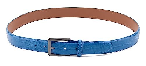 Fabio Valenti Belts for Men,Handmade Genuine Leather Men’s Belt 36/38 Azul