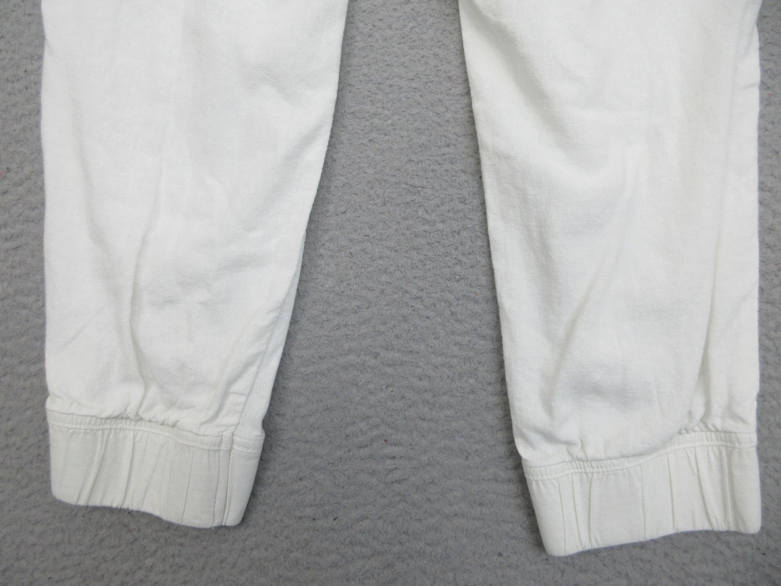Womens L White Linen Blend Cargo Jogger Pants Drawstring Coastal Beach Utility