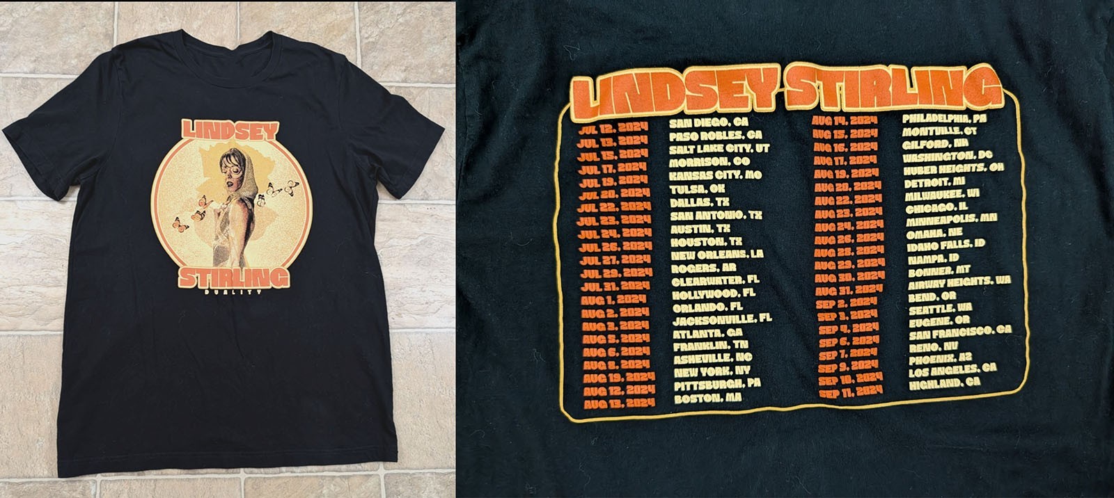 Lindsey Stirling 2 Sides Duality Tour Shirt Cotton Black S-6XL 1P1370