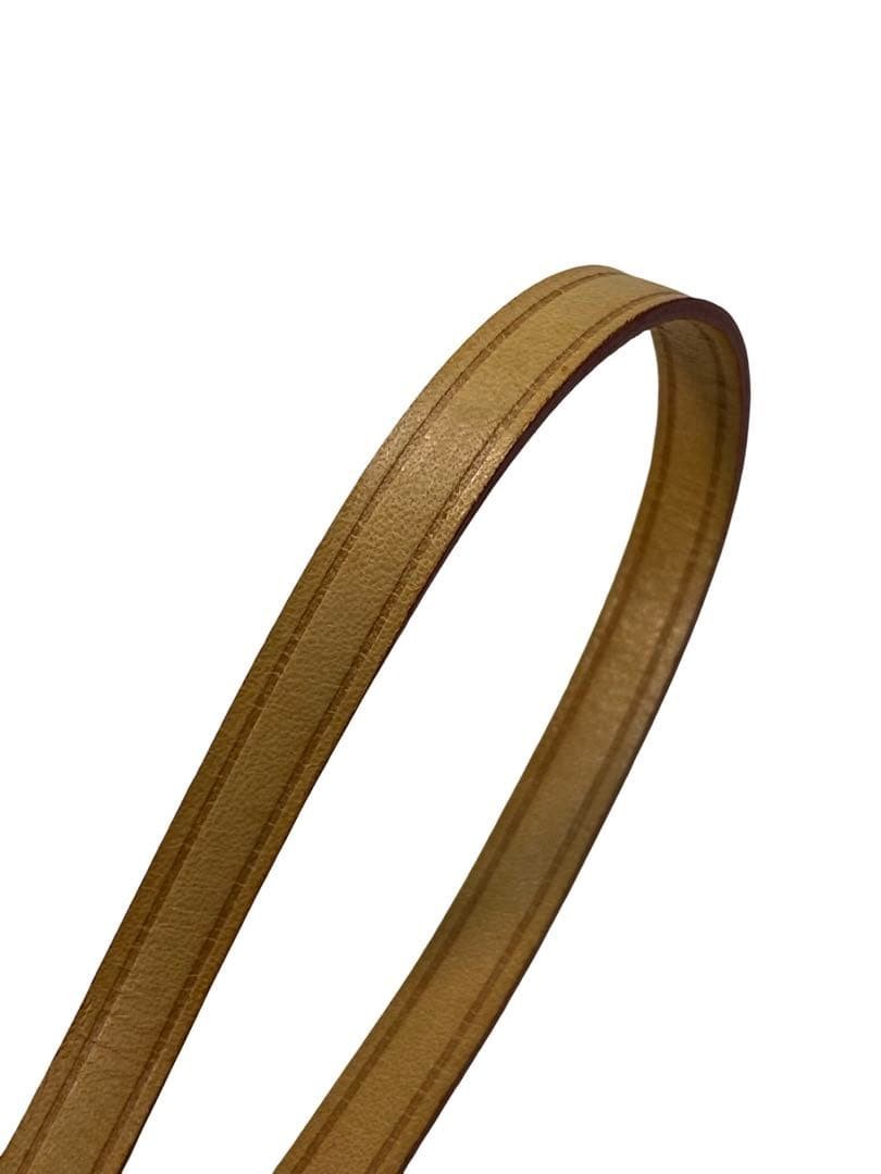 Louis Vuitton Shoulder Strap Natural Leather Bag Accessories Beige Gold Auth