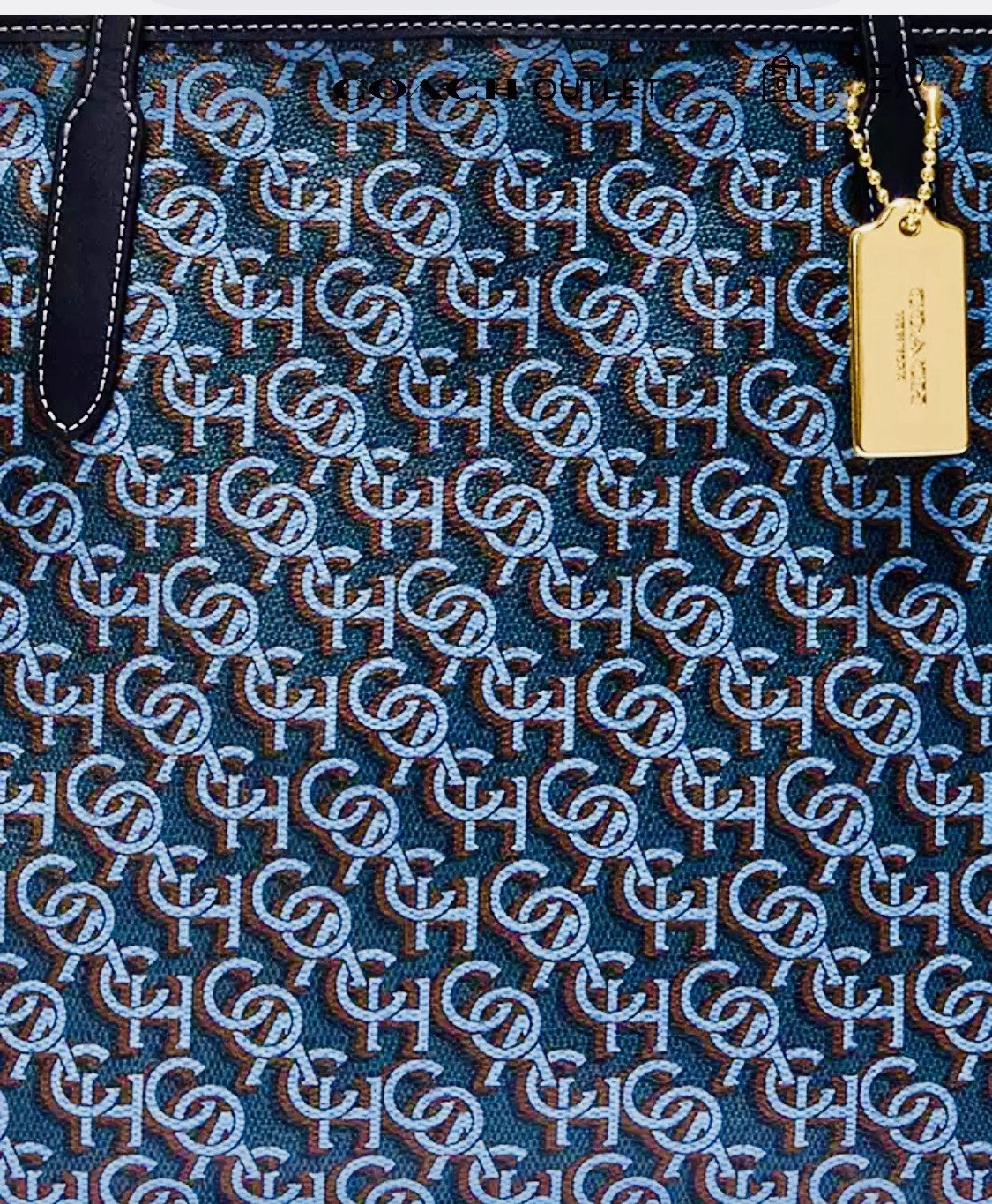 Coach City Tote With Coach Monogram Limited Edition Print in Navy/Gold CF342 NWT