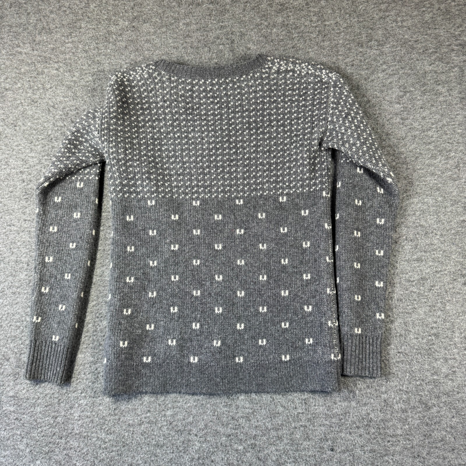 J.Crew 100% Wool Reindeer Sweater Womens 2XS XXS Gray Long Sleeve