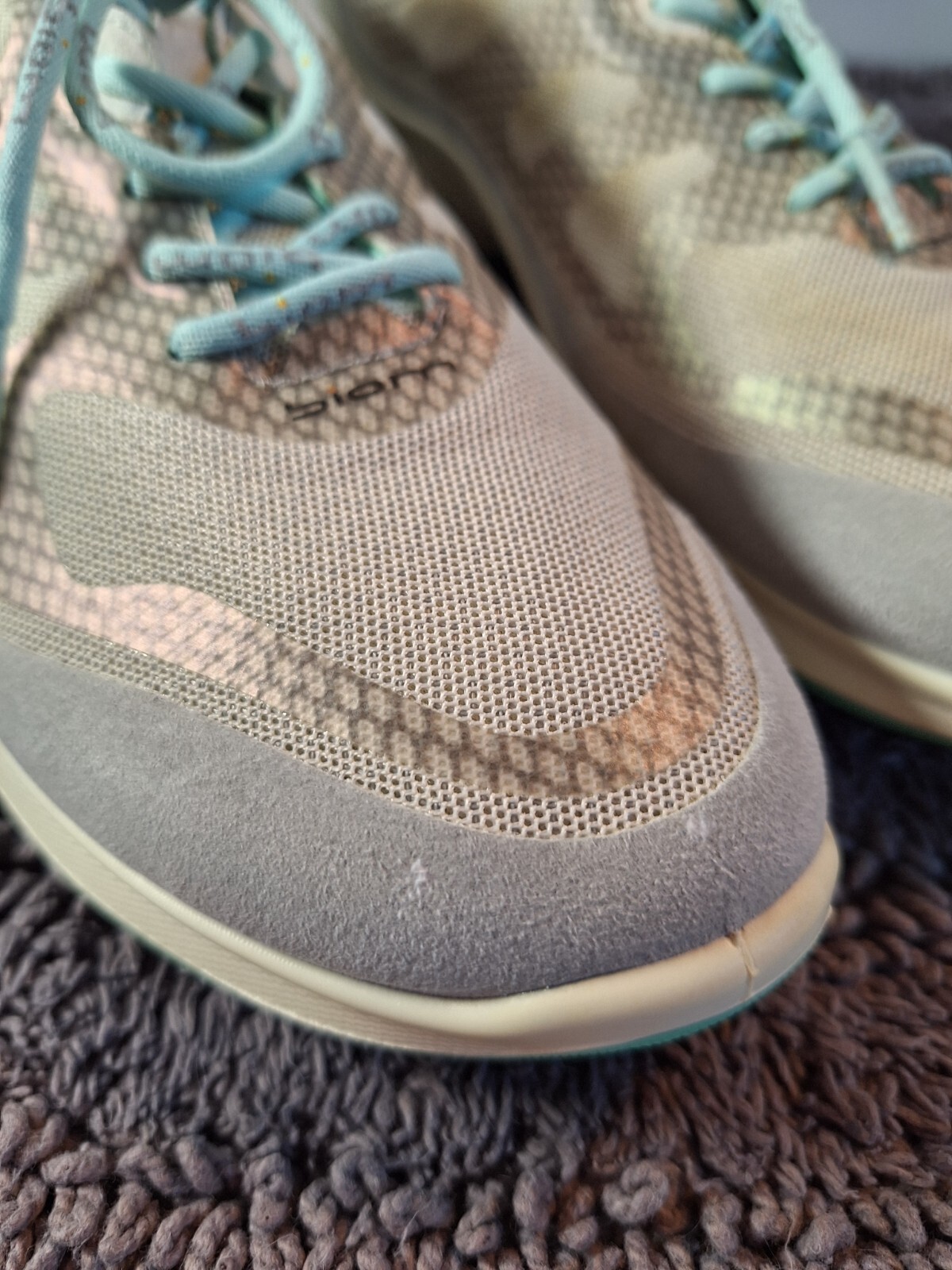 Ecco Biam Sneakers Womans 8 Gray Mint Green Crossfit Athletic Athlesier Active