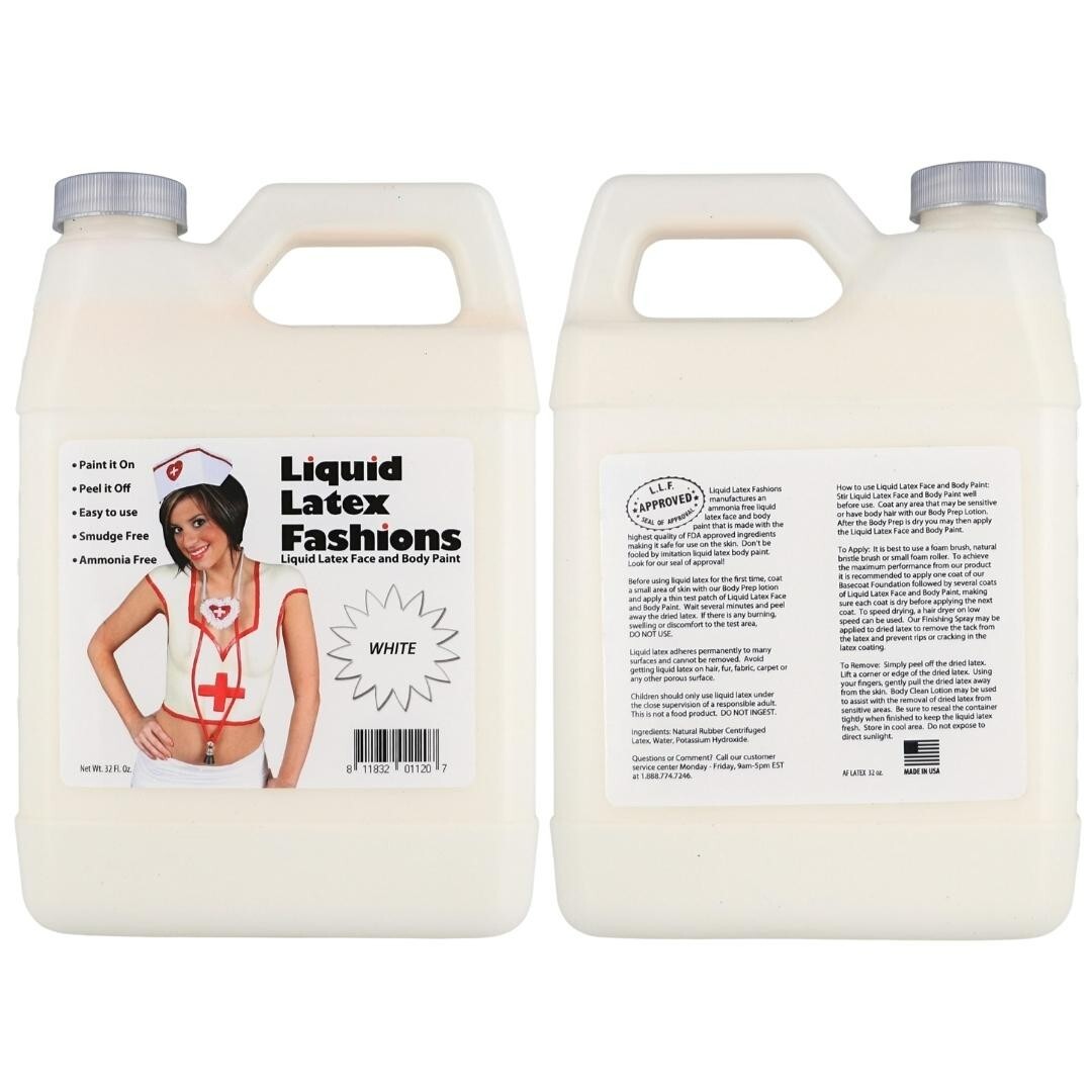 White 32 Fl Oz – Liquid Latex Face and Body Paint for Special Effects!