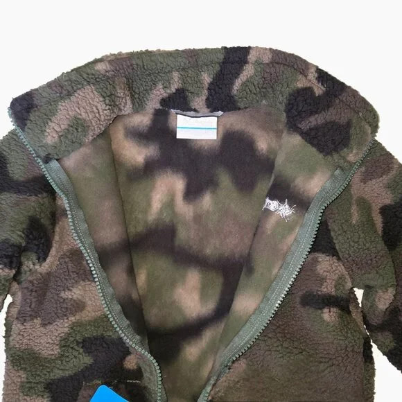 Columbia Boy’s Rugged Ridge Sherpa Full-Zip Jacket Cypress Camo, Youth S, XL
