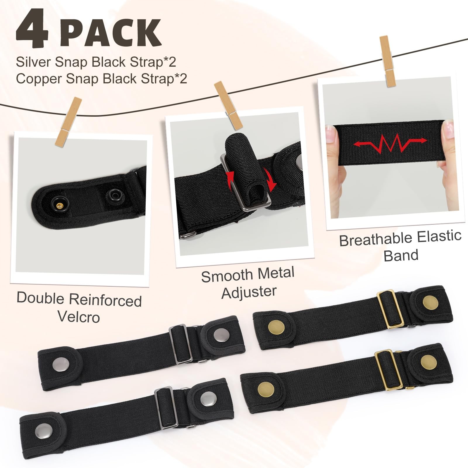 No Buckle Belts for Men Side Belt without Buckle Elastic Stretch Adjustable I…