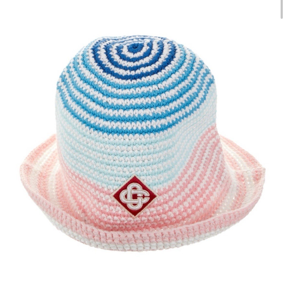 New Authentic CASABLANCA $490 Cotton Multicolor Logo Crotchet Hat One Size Beach