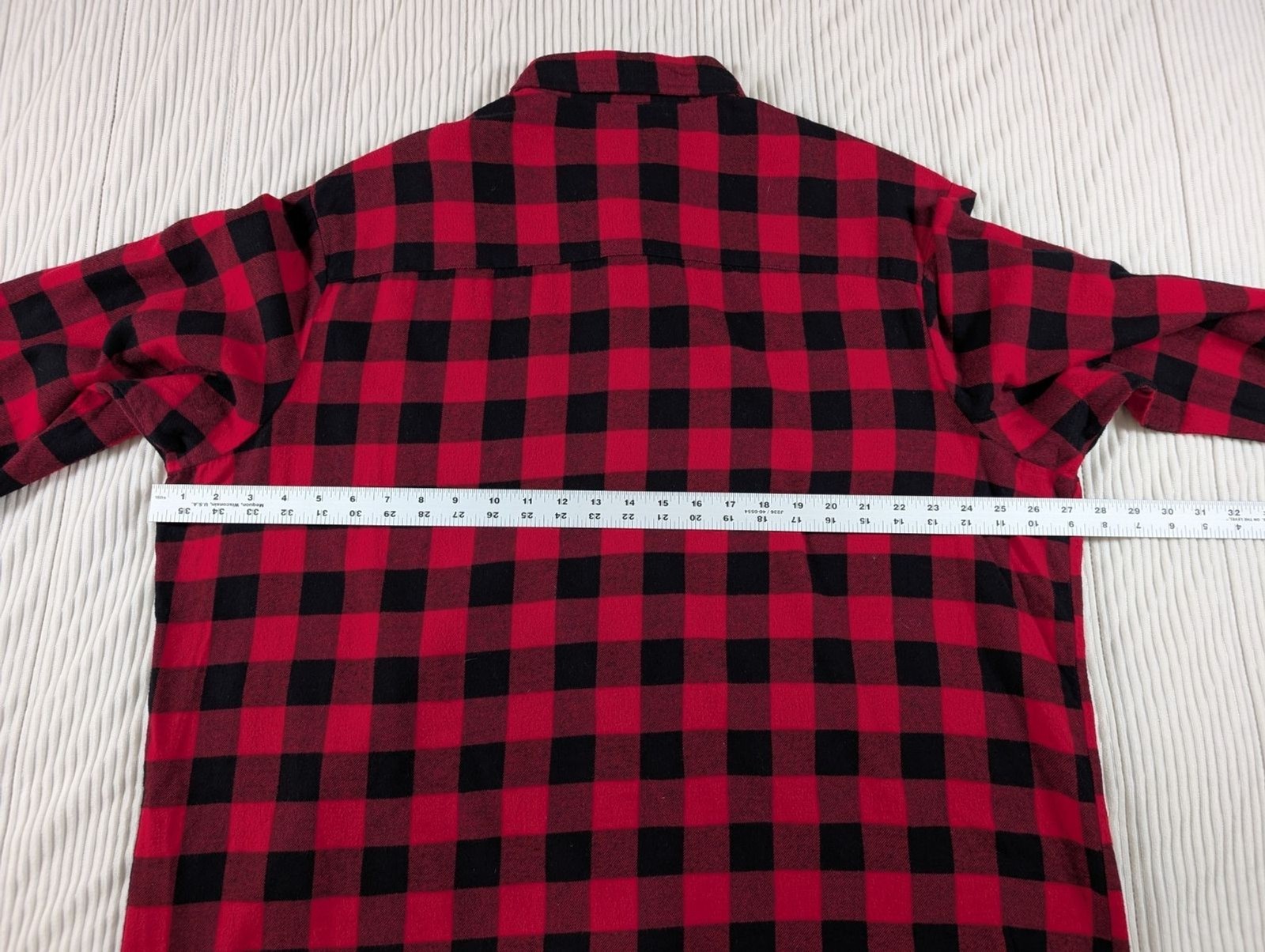 Club Room Flannel Shirt Mens XXL Red Plaid Button Down Pocket 100% Cotton Casual