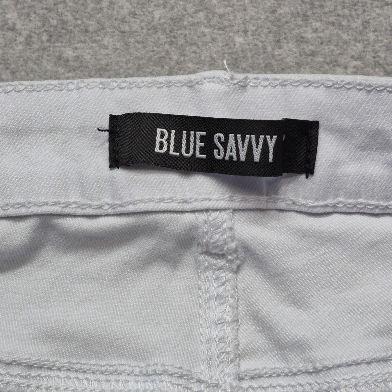 Blue Savvy White Cargo Pants Womens 22 Utility Tactical Stretch High Rise