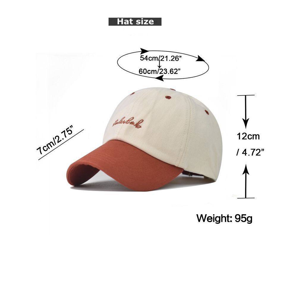 Men Women Small Letter Contrast Color Baseball Hat Cotton Personalized Cap