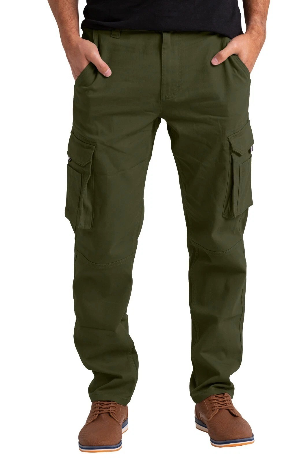 Men’s Flex Cargo Trousers Heavy Duty Stretch Casual Pants
