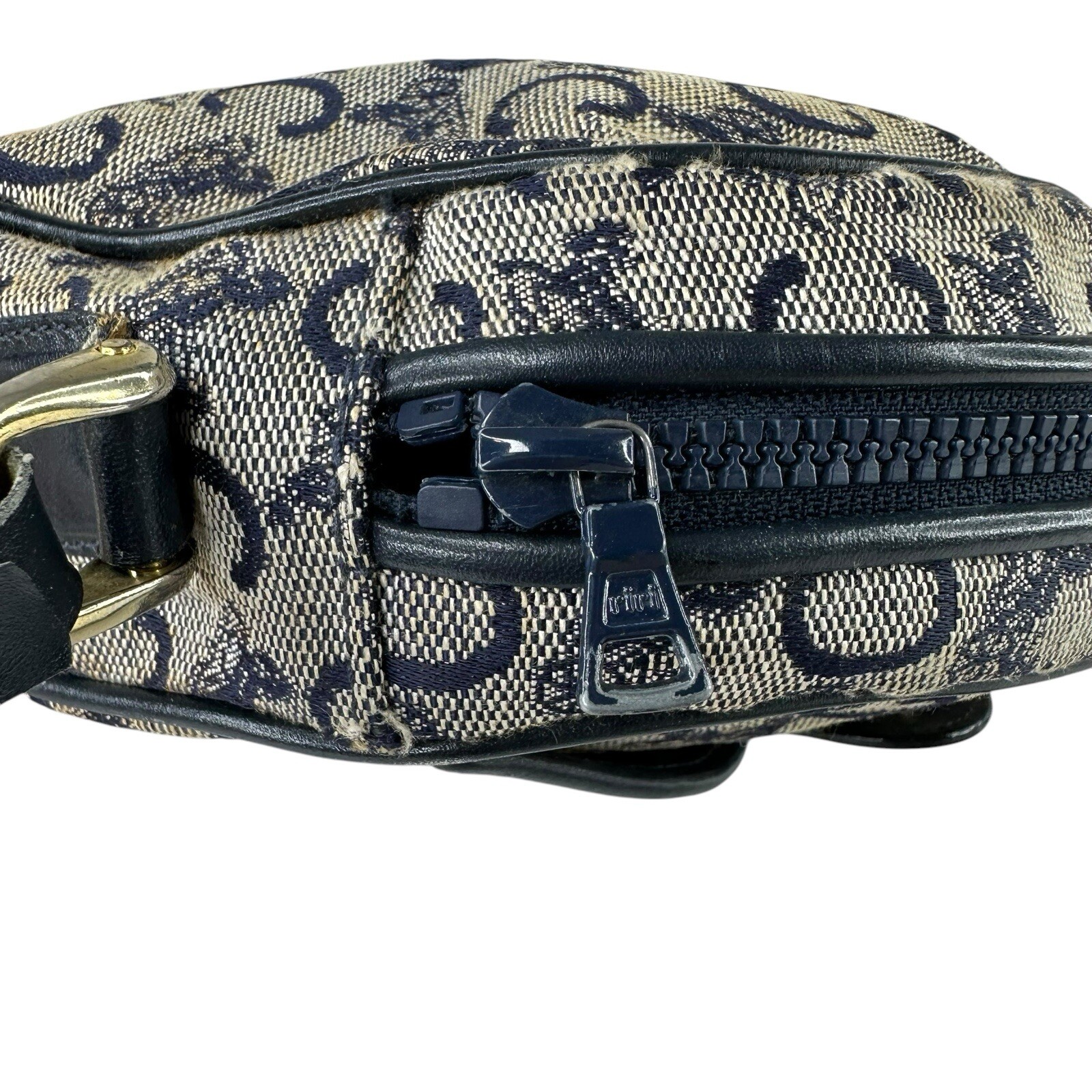 Celine Horse Carriage Hardware Monogram C Jacquard/Leather Shoulder Bag Blue