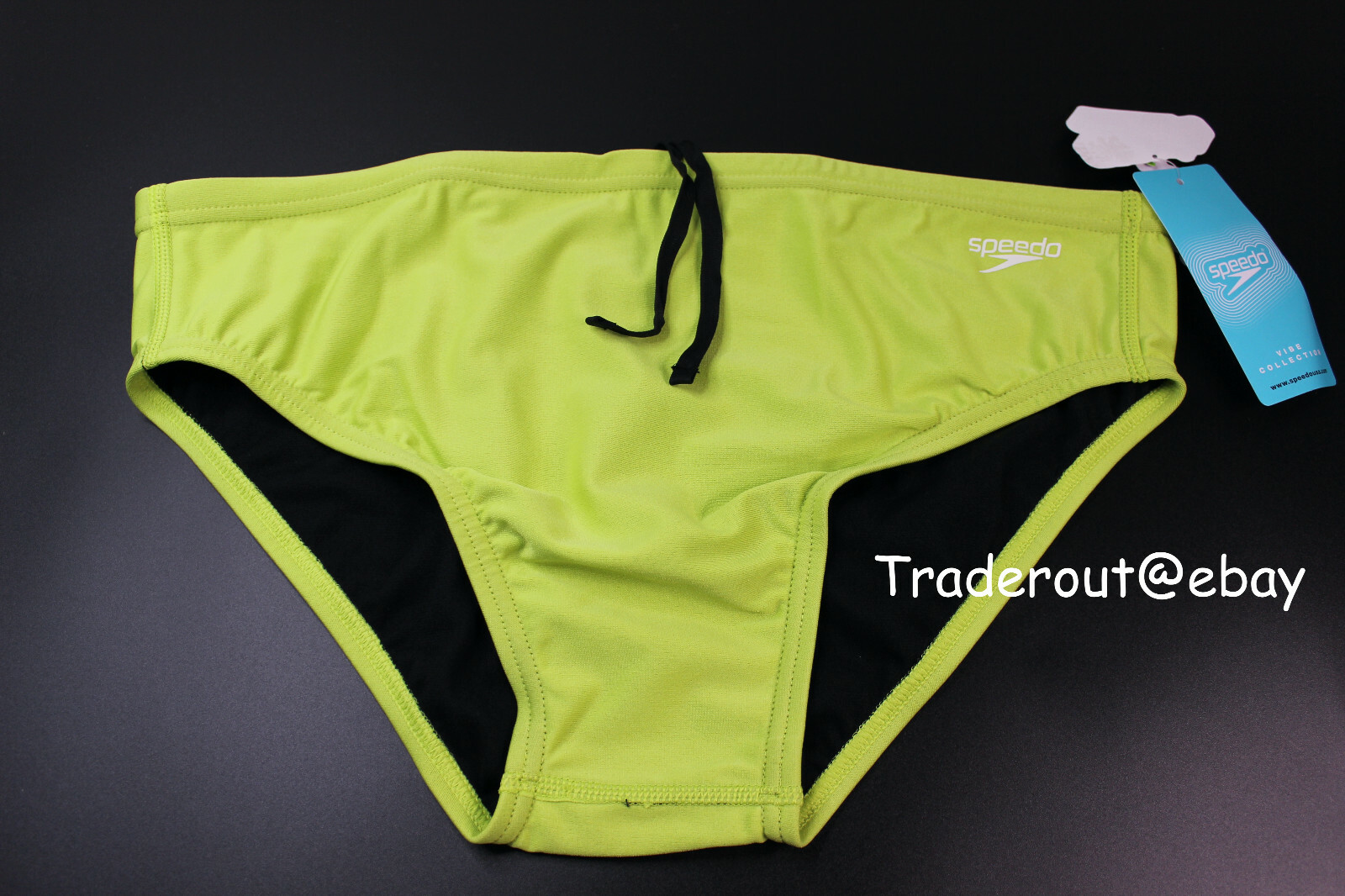 Speedo Men acid lime green Eco Endurance Solid Brief Swimwear 28 30 32 34 36 38