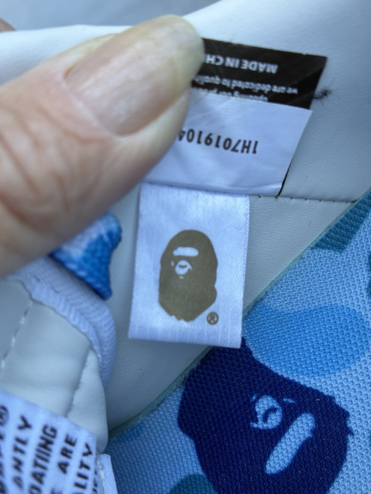 A Bathing Ape BAPE STA Low Top Sneaker RARE White/Blue Camo Lace-Up 1H701919645