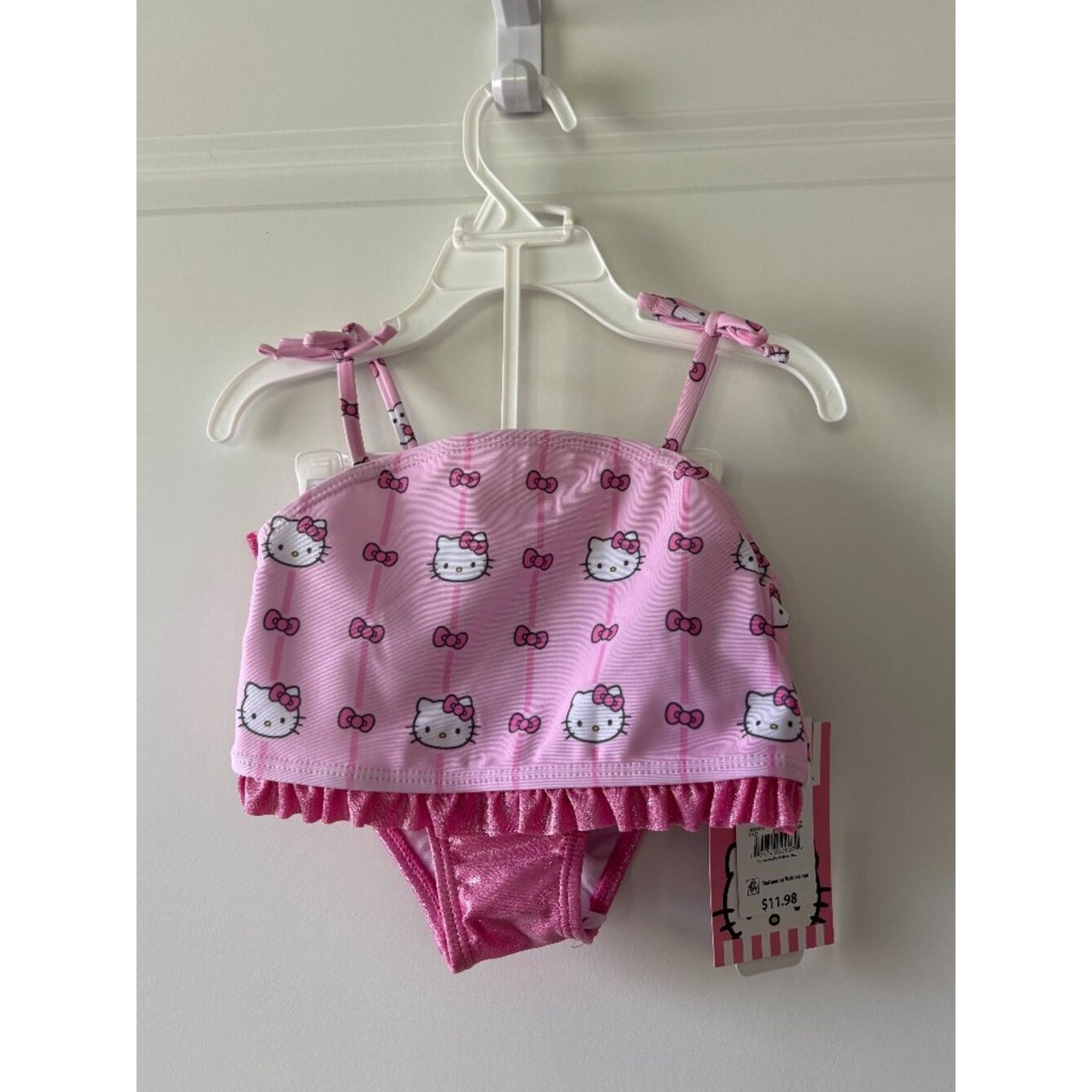 Hello Kitty Character Toddler Girl Shimmer Tankini Two-Piece Swimsuit Size 2T