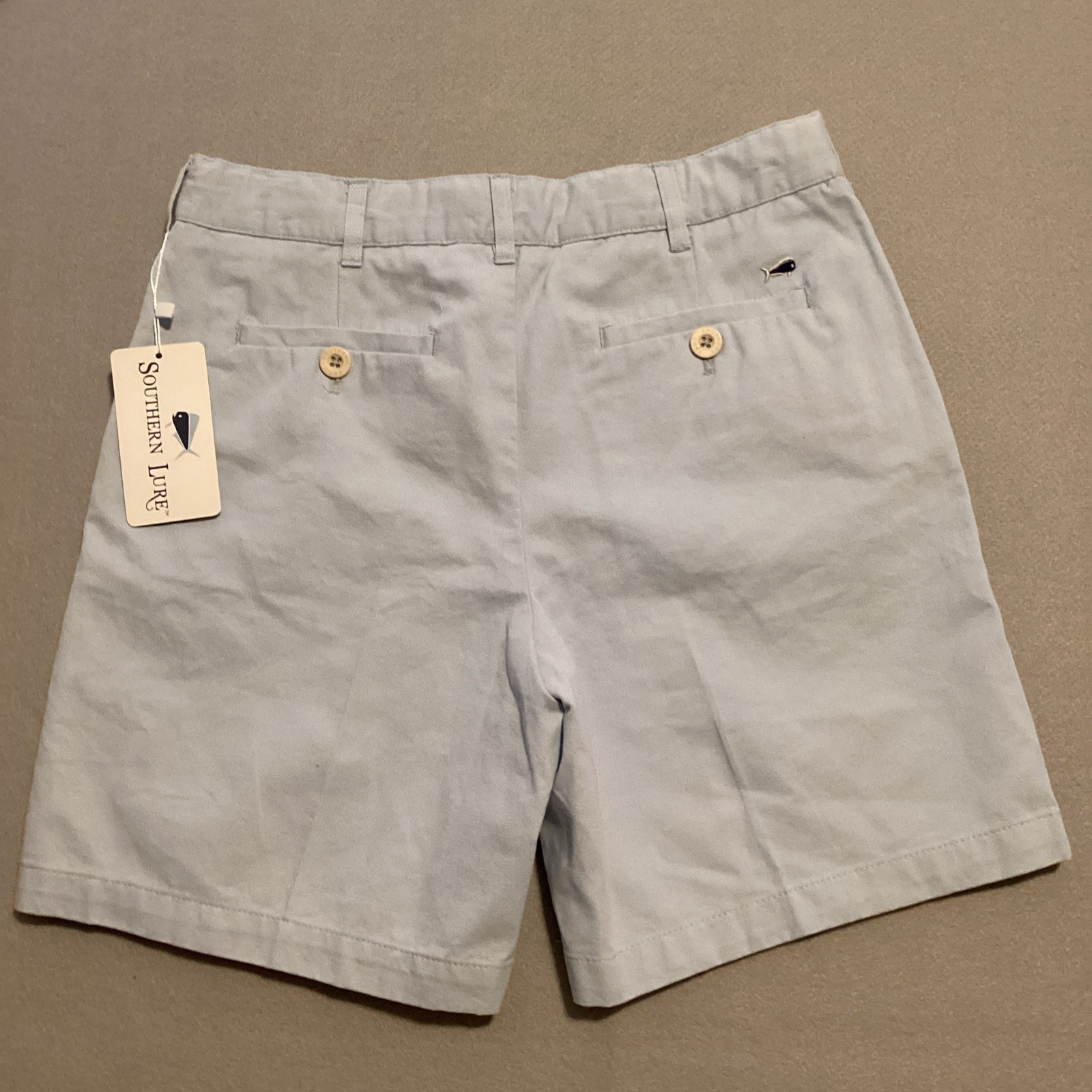 Southern Lure Boys Twill Flat Front Light Blue Shorts SZ Youth 16 New With Tag