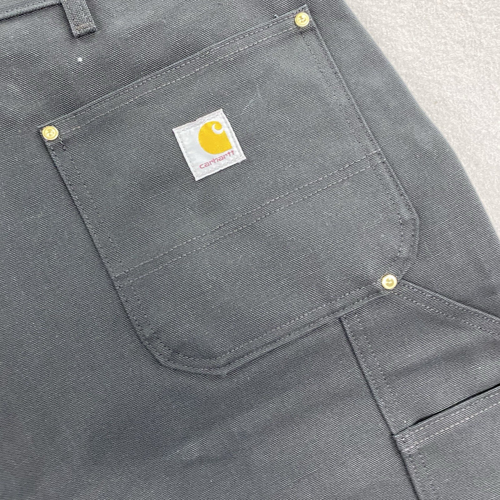 Carhartt Pants Mens 40×36 Black Double Knee Duck Canvas B01 BLK Irregular