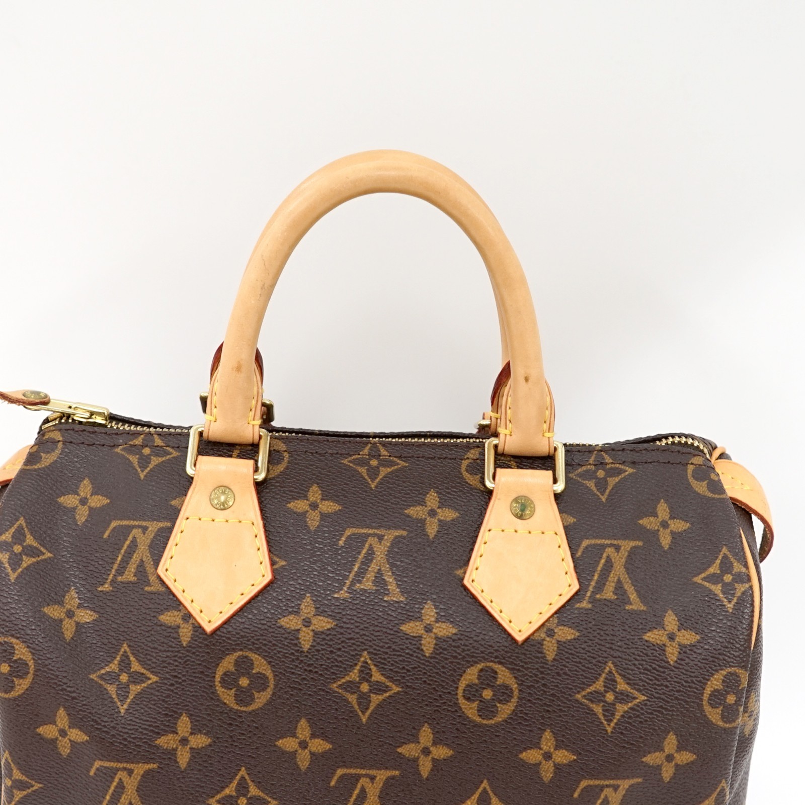 LOUIS VUITTON Speedy 25 Handbag Purse Monogram Canvas M41528 SP1068 w/Padlock