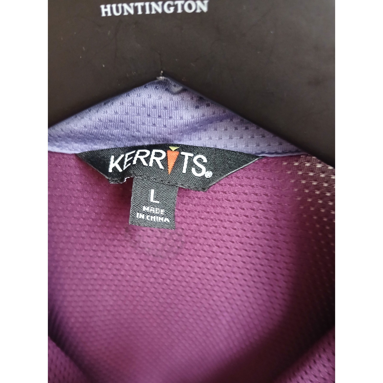 Kerrits Kids Purple Horse Print Quarter Zip Long Sleeve Riding Shirt Size L