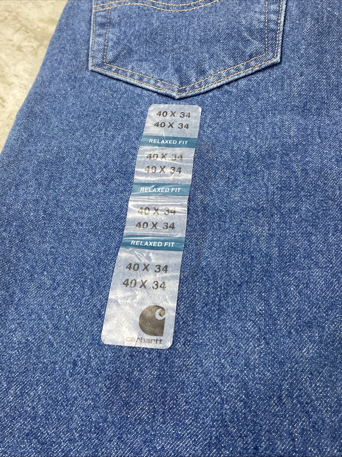 Carhartt B17 DST Relaxed Fit Tapered Leg Jeans Men’s 40 x 34 Dark Stonewash Blue