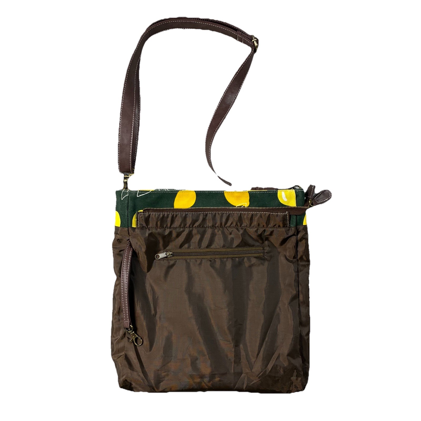 Maika Crossbody City Sling Canvas Bag Lemon Print Eco-Friendly Sustainable Chic
