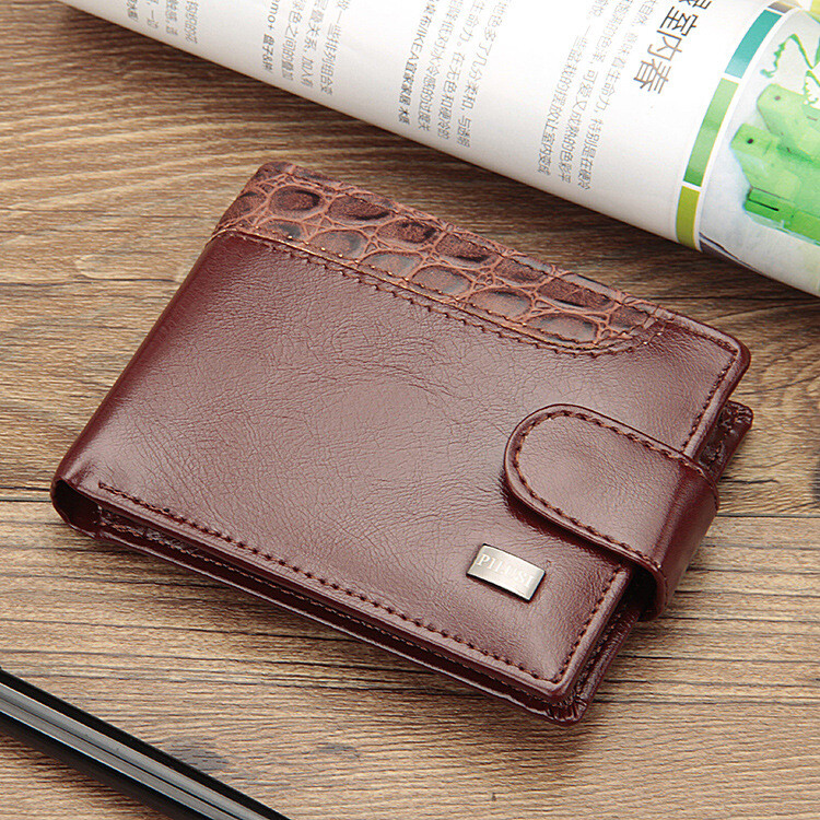 Men’s Leather Bifold Wallet ID Credit Card Holder Money Coin Purse With Hasp US