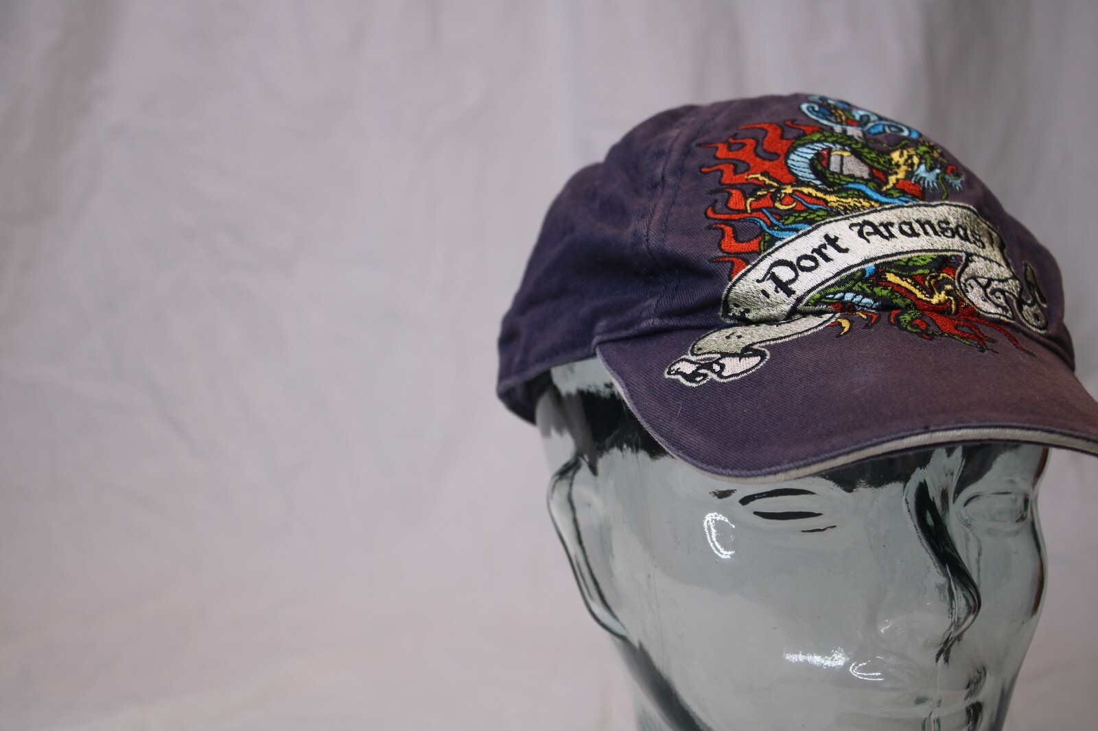 Port Aransas embroidered strapback baseball cap Dragon Colorfull