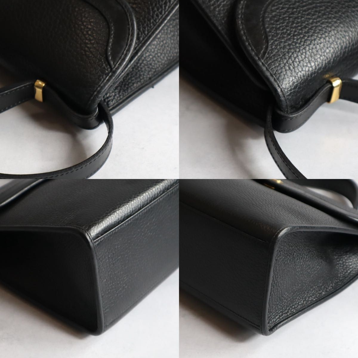 Christian Dior Vintage Flap Shoulder Bag Black Grain Leather