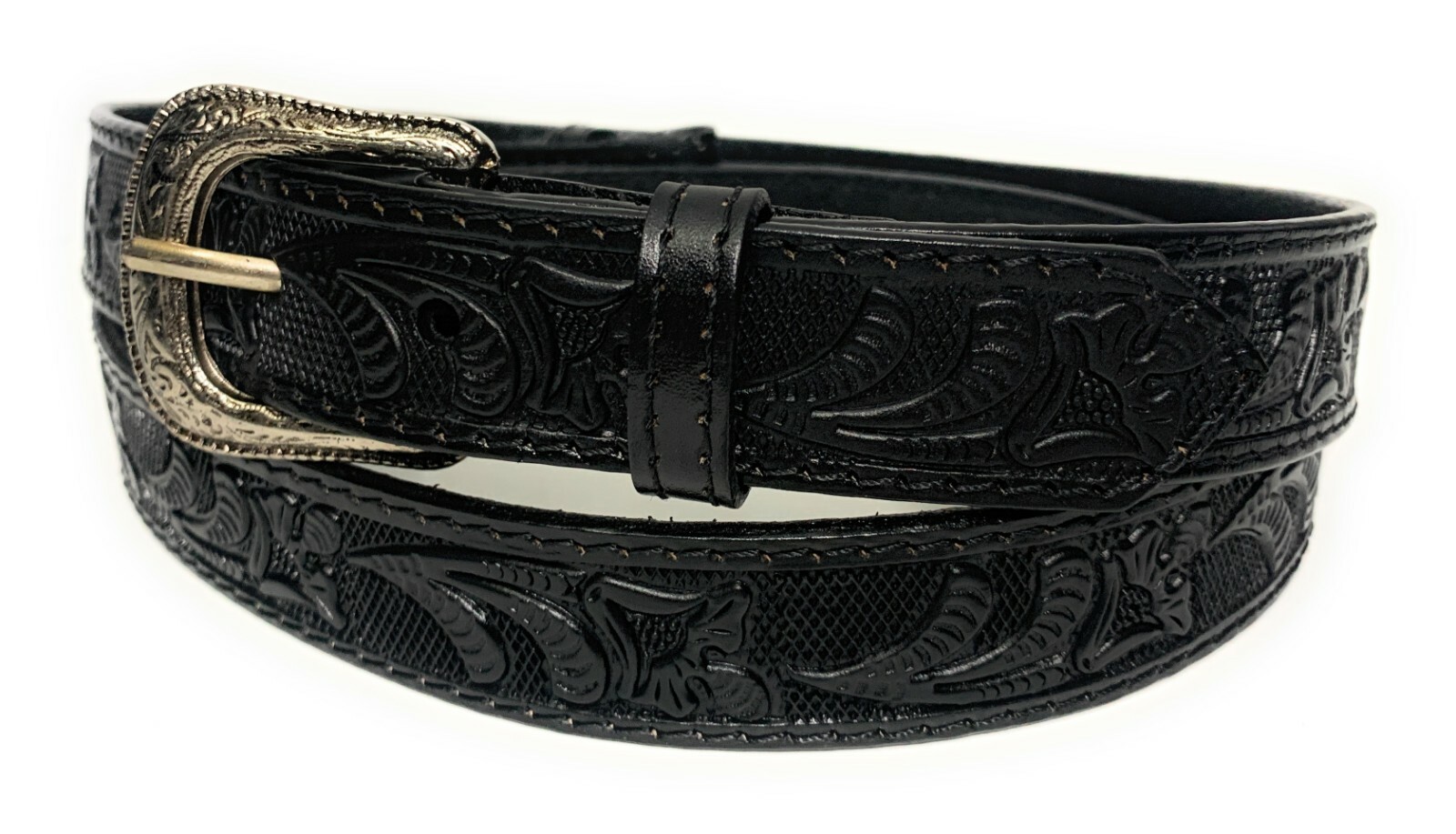 KIDS WESTERN BELT. GENUINE LEATHER KIDS RODEO BELT. TULIP DECORATED WESTERN BELT