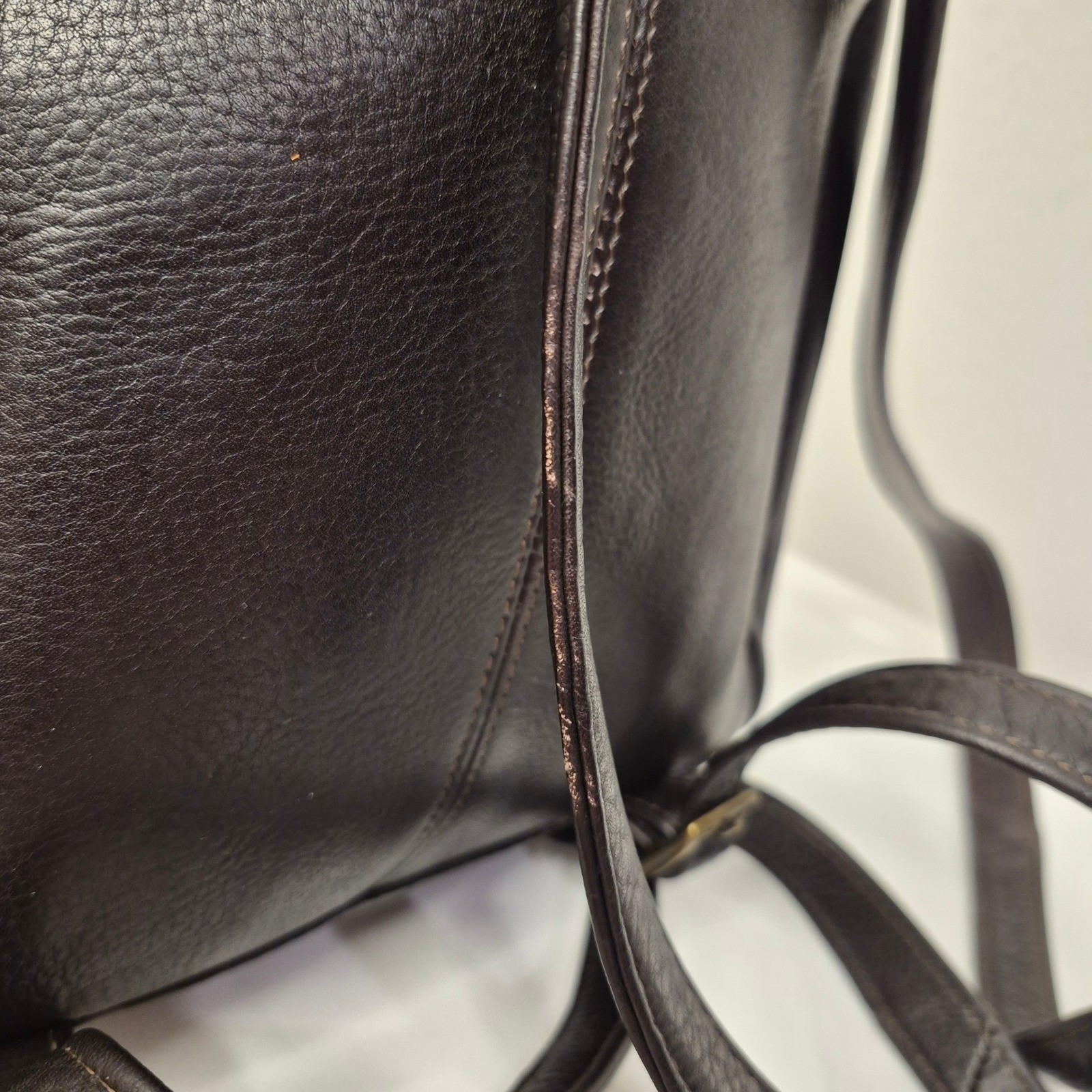 Le Donne Leather U-Zip Backpack Dark Brown Mini Sling Bag Made in Colombia Brass