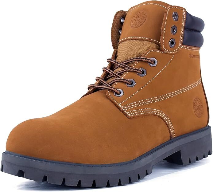 Jacata Men’s Winter Snow Work Boots Shoes 6″ Premium Waterproof Leather 8601