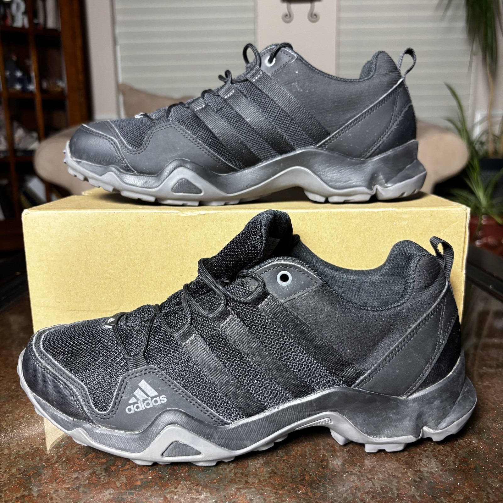 Adidas Terrex AX2S Shoes Mens Size 9 Black Athletic Trail Running Hiking Sneaker