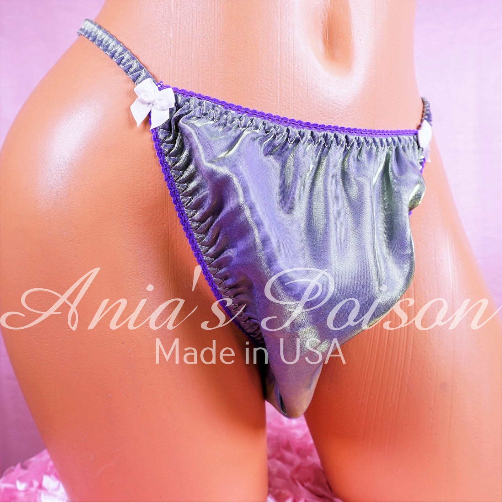 Sissy Satin Panties for MEN – iridiscent wetlook String bikini many colors