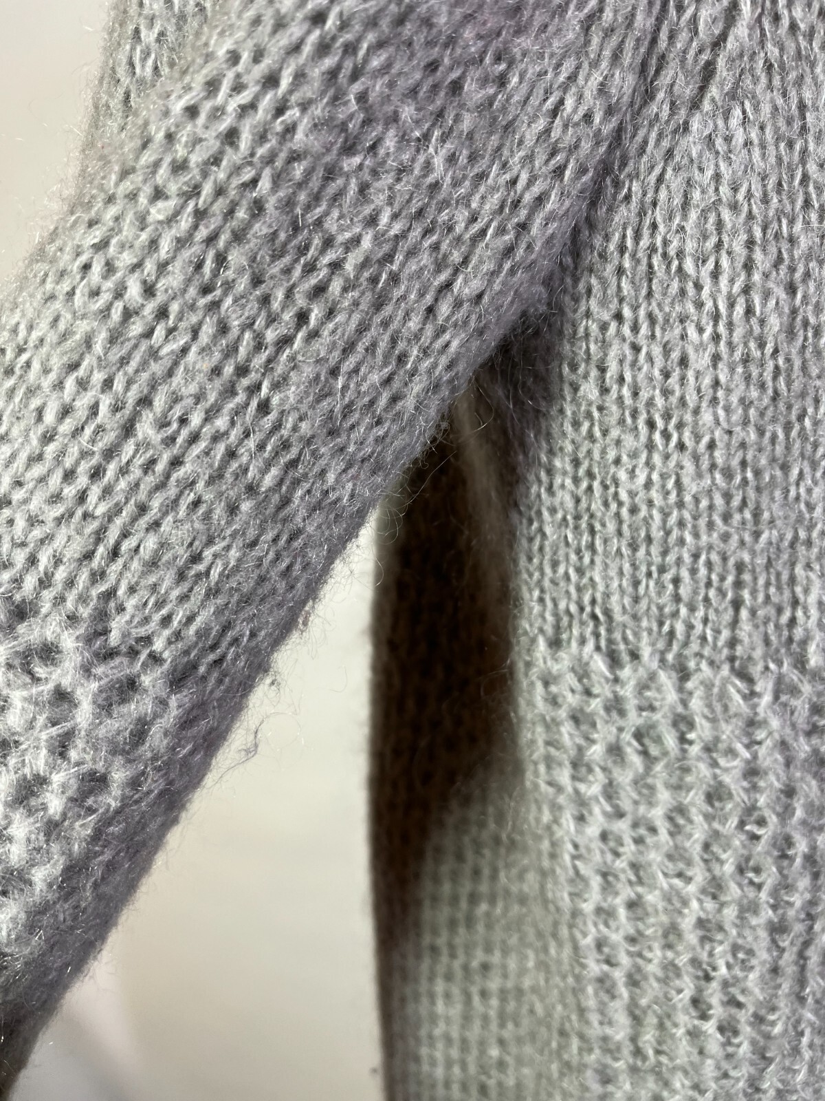 Sundance Size PM Fuzzy Grey Cardigan Sweater Open-Front Mixed Knits
