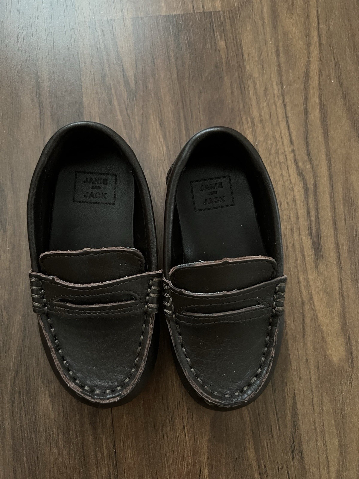 Pre Owned Excellent Condition Janie & Jack Boy Leather Loafers Sz 5 US