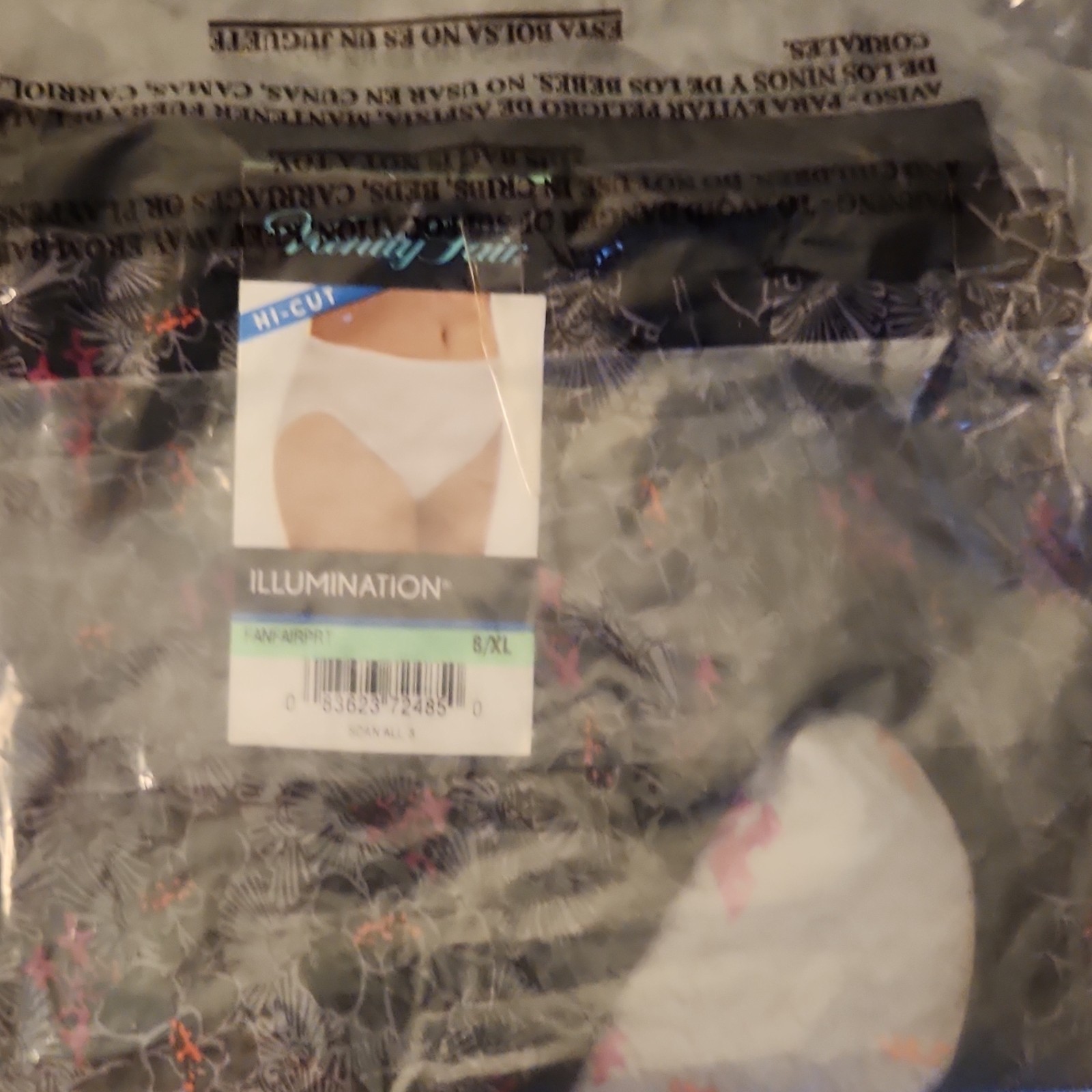 Vanity Fair Illumination Hi-Cut Brief Panties Floral Cotton XL 1 Pack – NWT