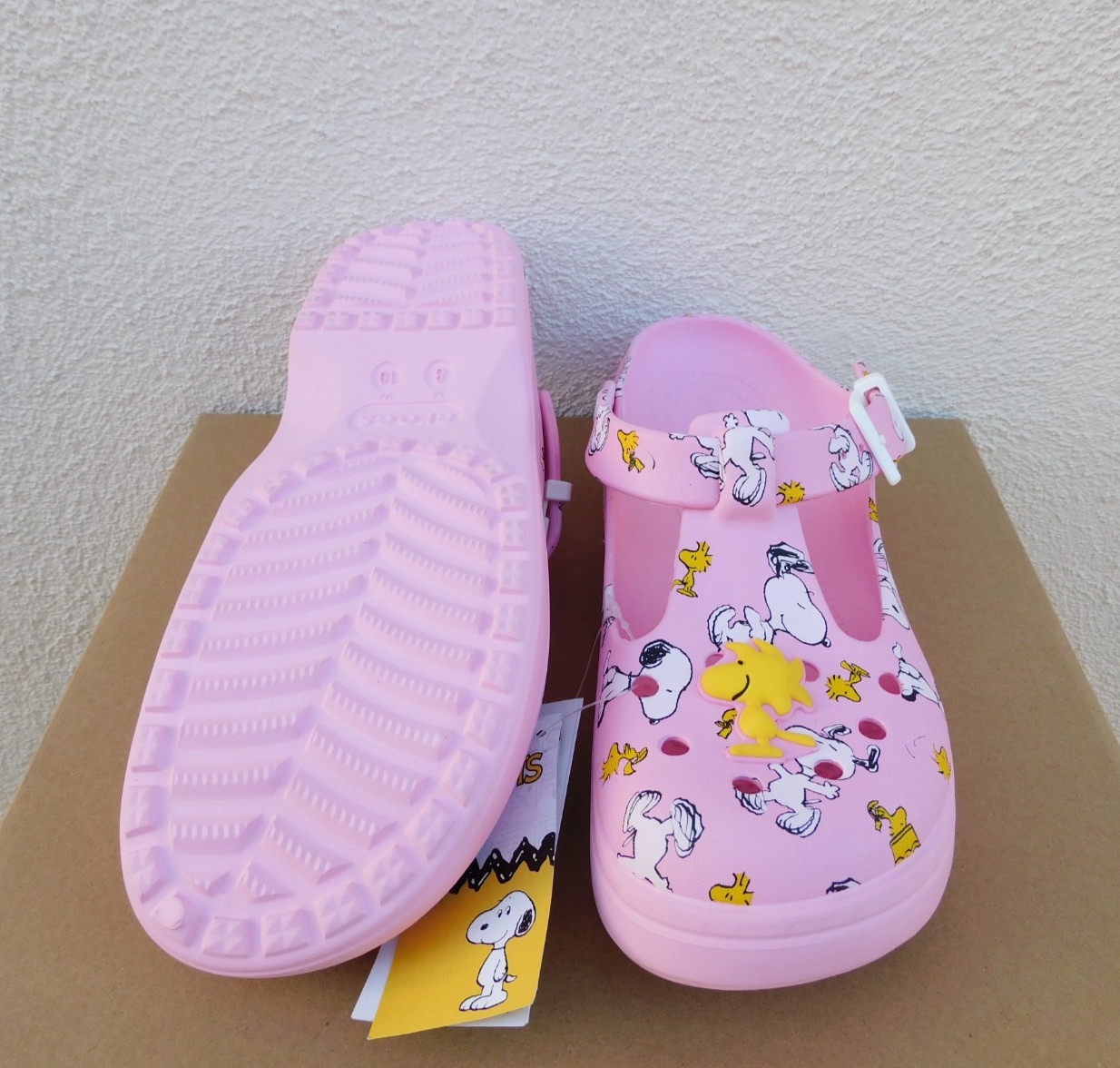 CROCS PINK MULTI PEANUTS MARY JANE CLOGS PLATFORM SHOES, US 10/ EUR 41-42 ~NWT