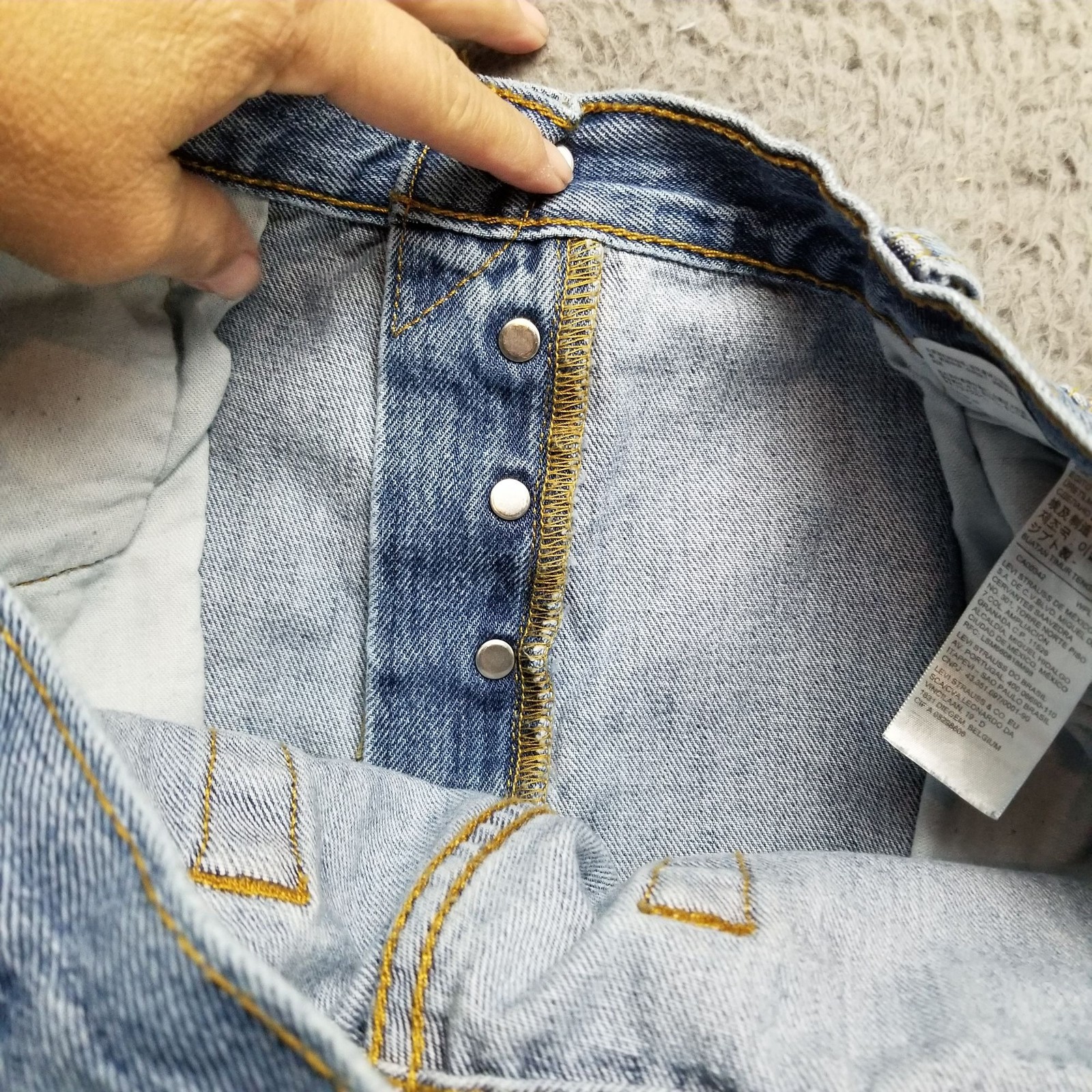 Levis Jeans Mens 36×29 Blue 501 Cotton Denim Button Fly Straight *Read*