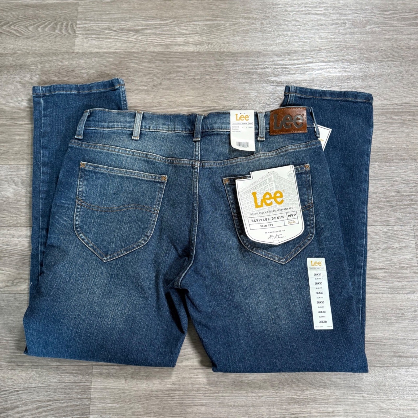 Lee Heritage Denim MVP Slim Fit Jeans Timber Medium Wash 36×30 112366083 Mens