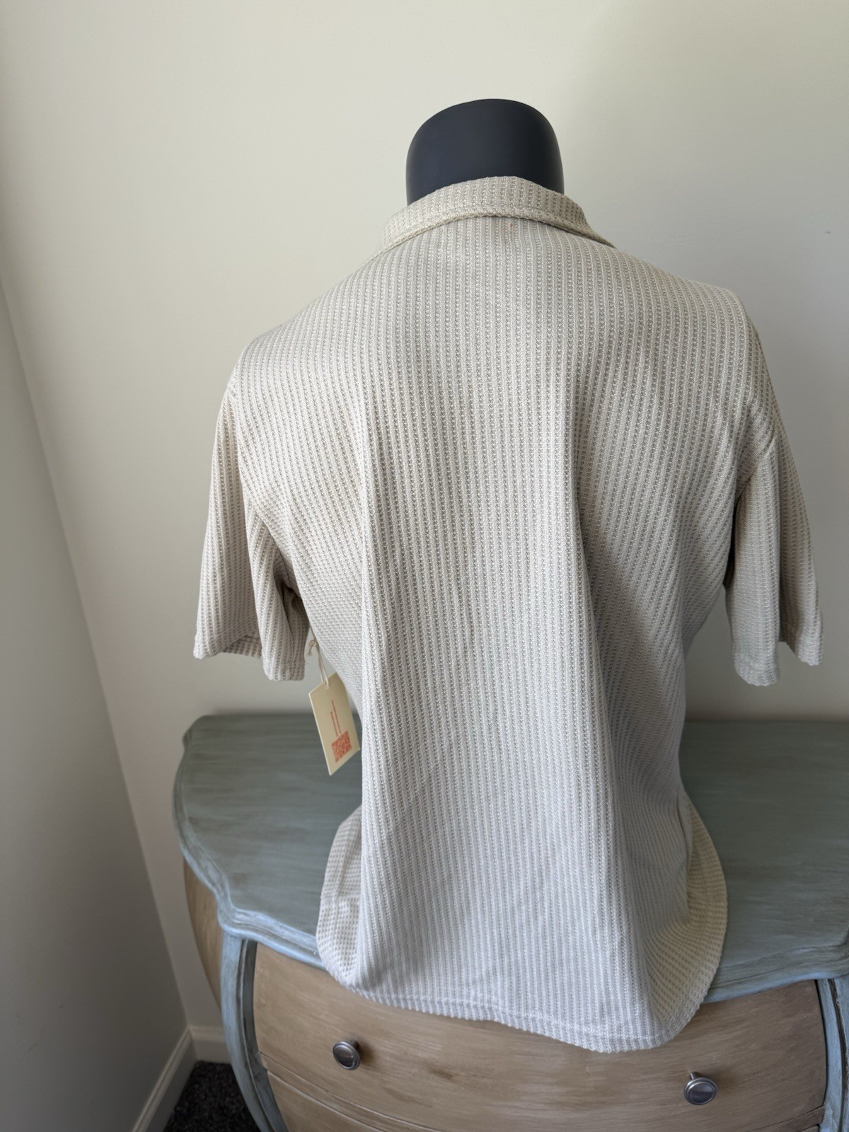 Negative Space XL Cabana Knit Camp Collar Shirt Textured NWT Euro Summer Beach