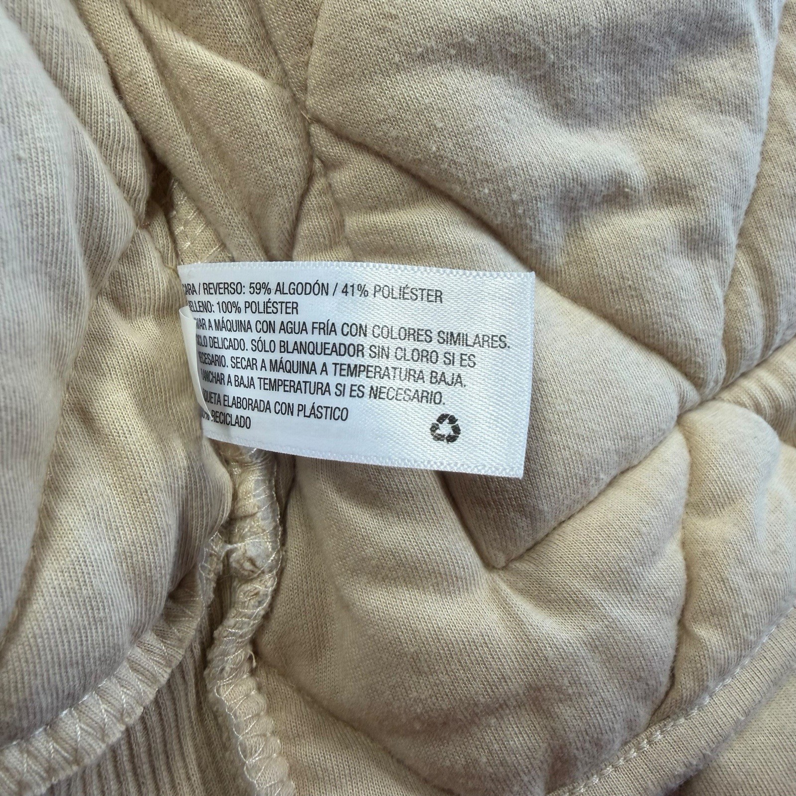 Wild Fable Quilted Button Front Jacket Cream Collared Casual Size S