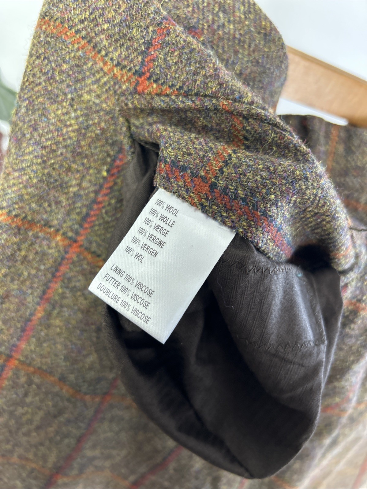 Ede & Ravenscroft 38R Windowpane Tweed English Suit 2 Pairs Trousers Savile Row