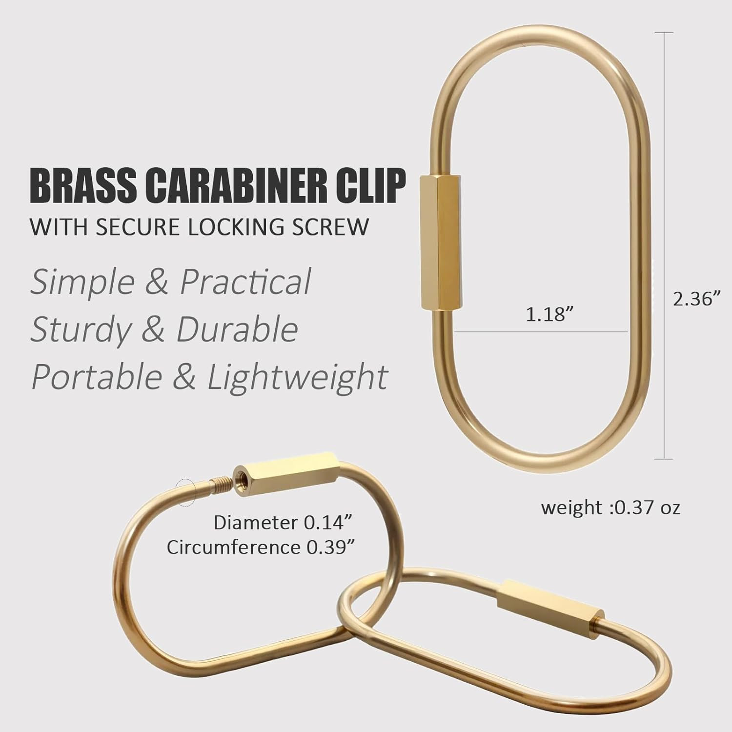 Locking Key Ring,Carabiner Keychain Clip for Key,Screw Lock Key Organizer | Purs