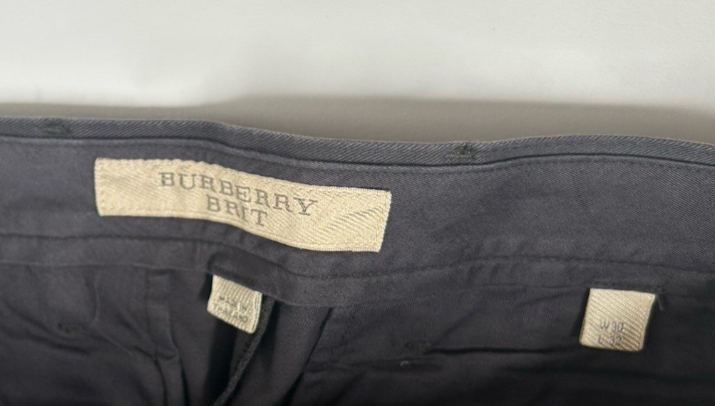 Burberry Brit Men’s Straight Leg Chino Trousers – Dark Grey / Charcoal 30×32