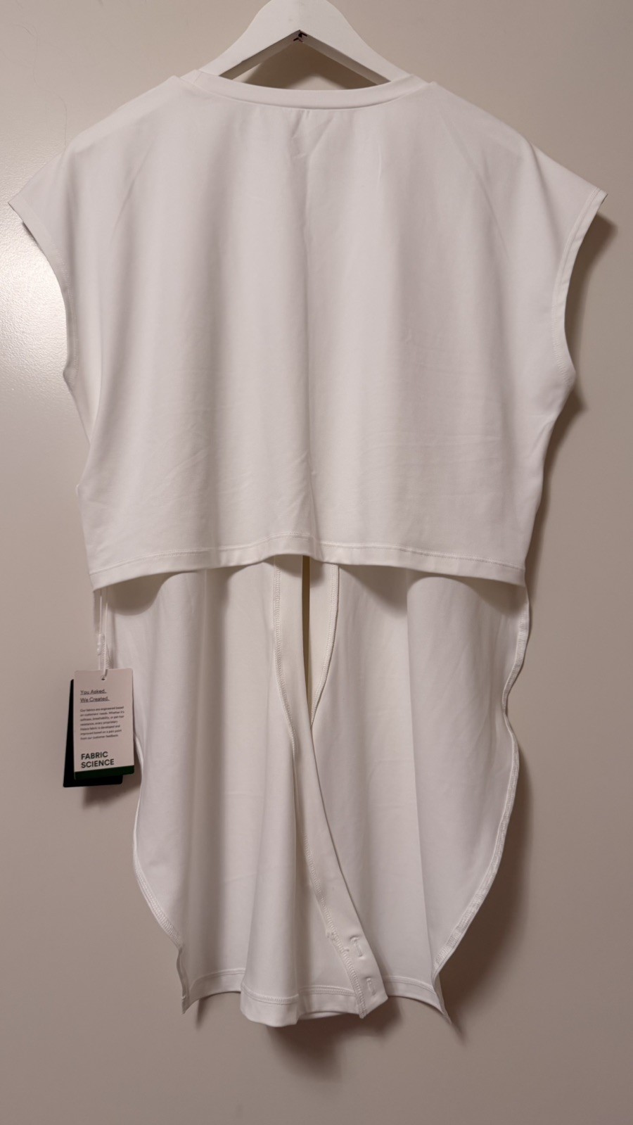 Halara White Athleisure Top Cap Sleeves Crossover Hem BNWT Large
