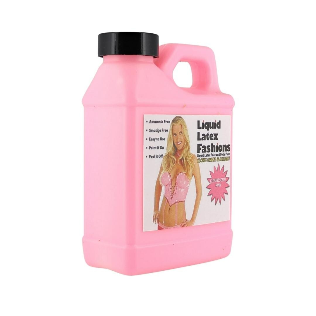 Latex Fluorescent Pink 8 Fl Oz, Face and Body Paint GLOWS UNDER BLACKLIGHT!