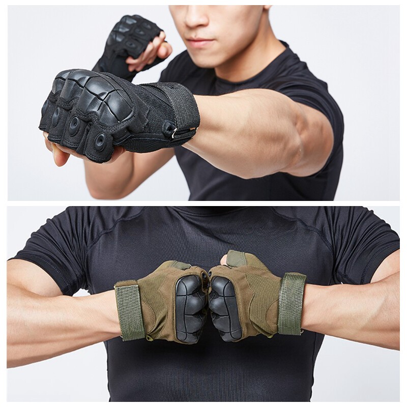Fingerless Tactical Half-Finger Gloves for Motorcycle Driving Cycling Outdoor