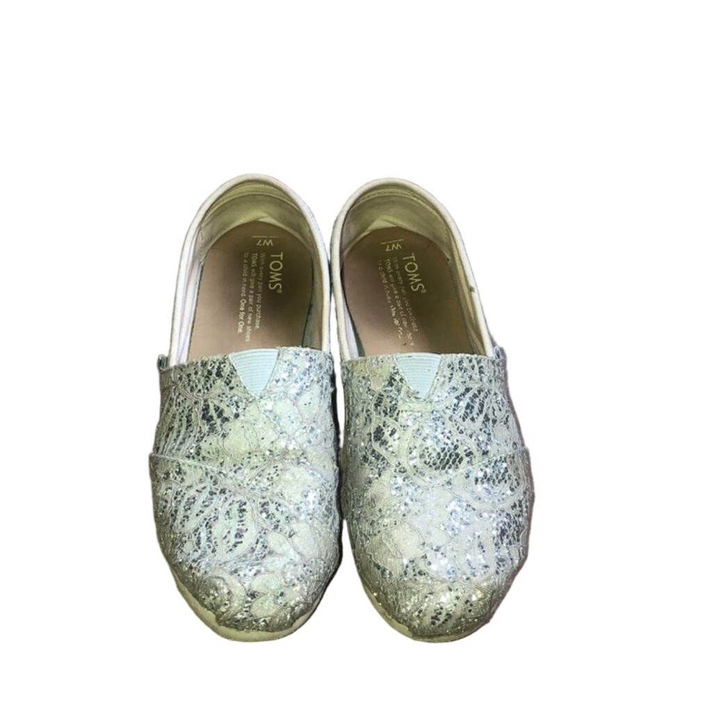 Toms Silver Lace Glitter